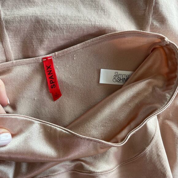 Spanx Slimmer & Shine Strapless Slip Rose Gold Size Small Nude Slimming Shaping - Picture 13 of 16